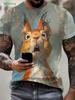 Squirrel Dog Bee Pattern T-Shirt Fun Animal 3D Printed Short Sleeve Tees Fashion Street O-Neck T Shirts Oversized Men's Clothing