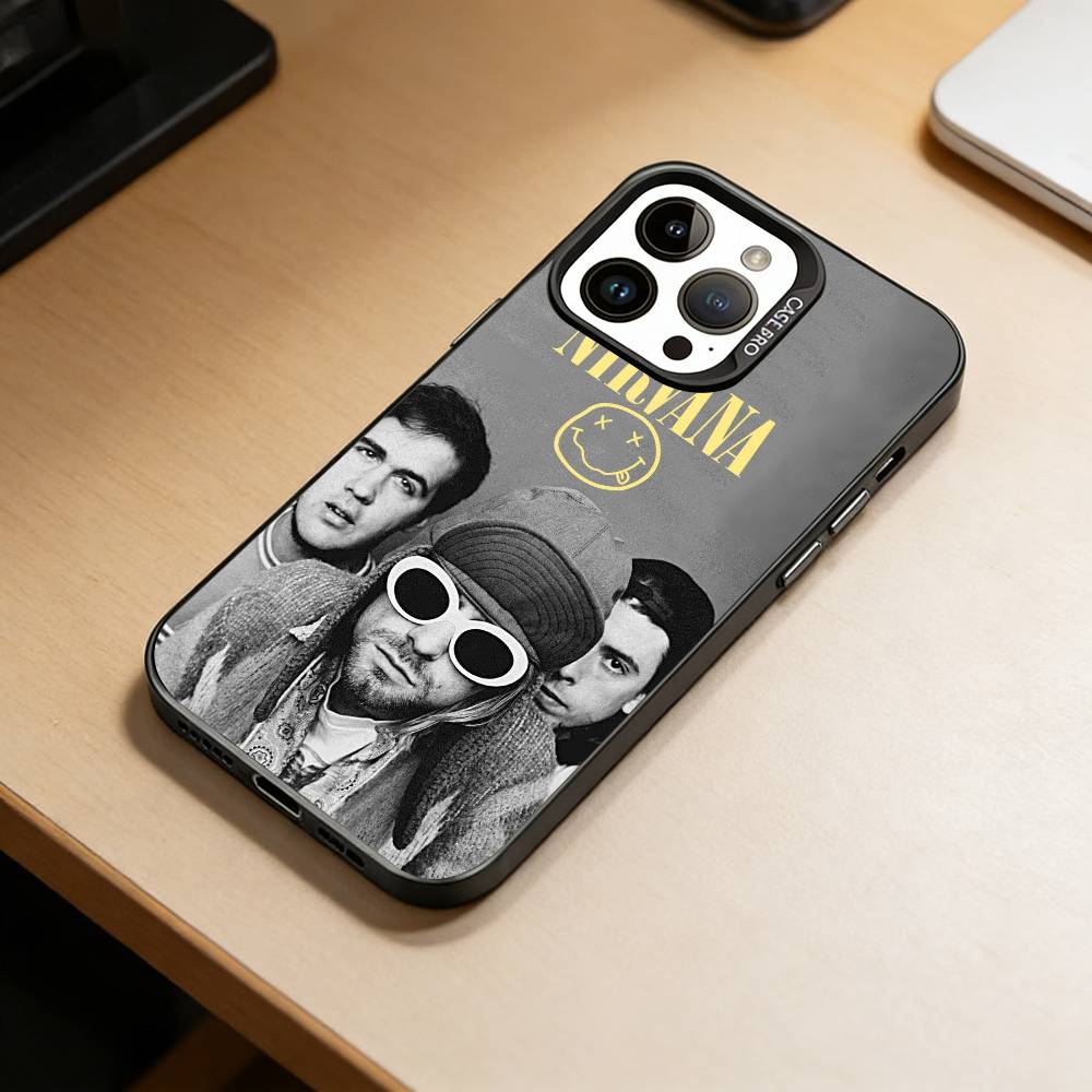 N-Nirvana  Phone Case For iPhone 17,16,15,14,13,12,11 Plus,Pro Max,XS,Colorful Silver Phone Case Funda Cover