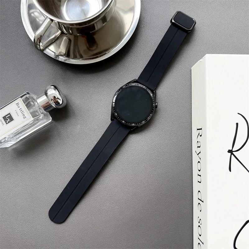 20/22mm Magnetic clasp Silicone Strap For Samsung Galaxy Watch 4 5 6 pro 40mm 44mm 45mm 42/46mm bracelet for Huawei GT3 pro band