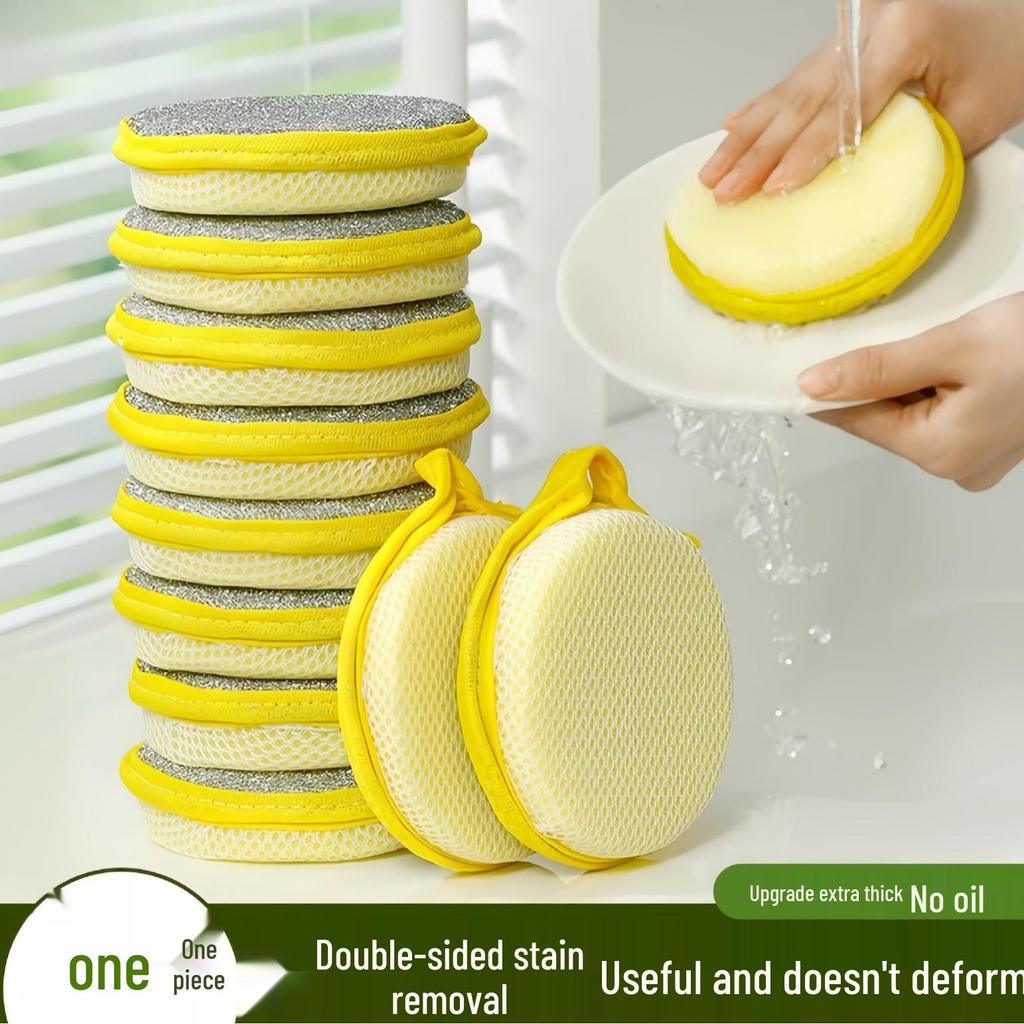 Dual-Sided Non-Stick Oil Cleaning Sponge for Kitchen Dishwashing