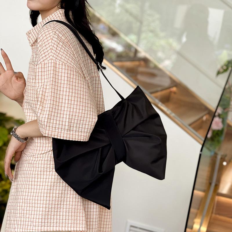 Korean Bowknot Women's Pleated Shoulder Bag 2025 - New Fashion Large Capacity Crossbody Underarm Bag