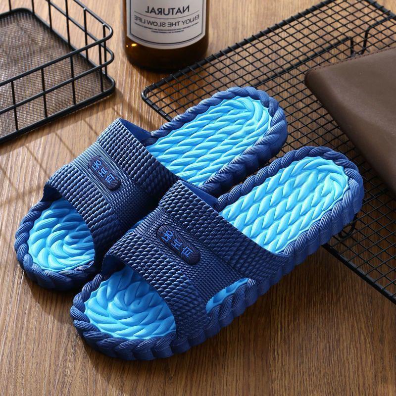 Men's EVA Slippers Black Patchwork Color Soft Sole Casual Indoor Slippers At Home Bathroom Anti Slip Slippers Summer