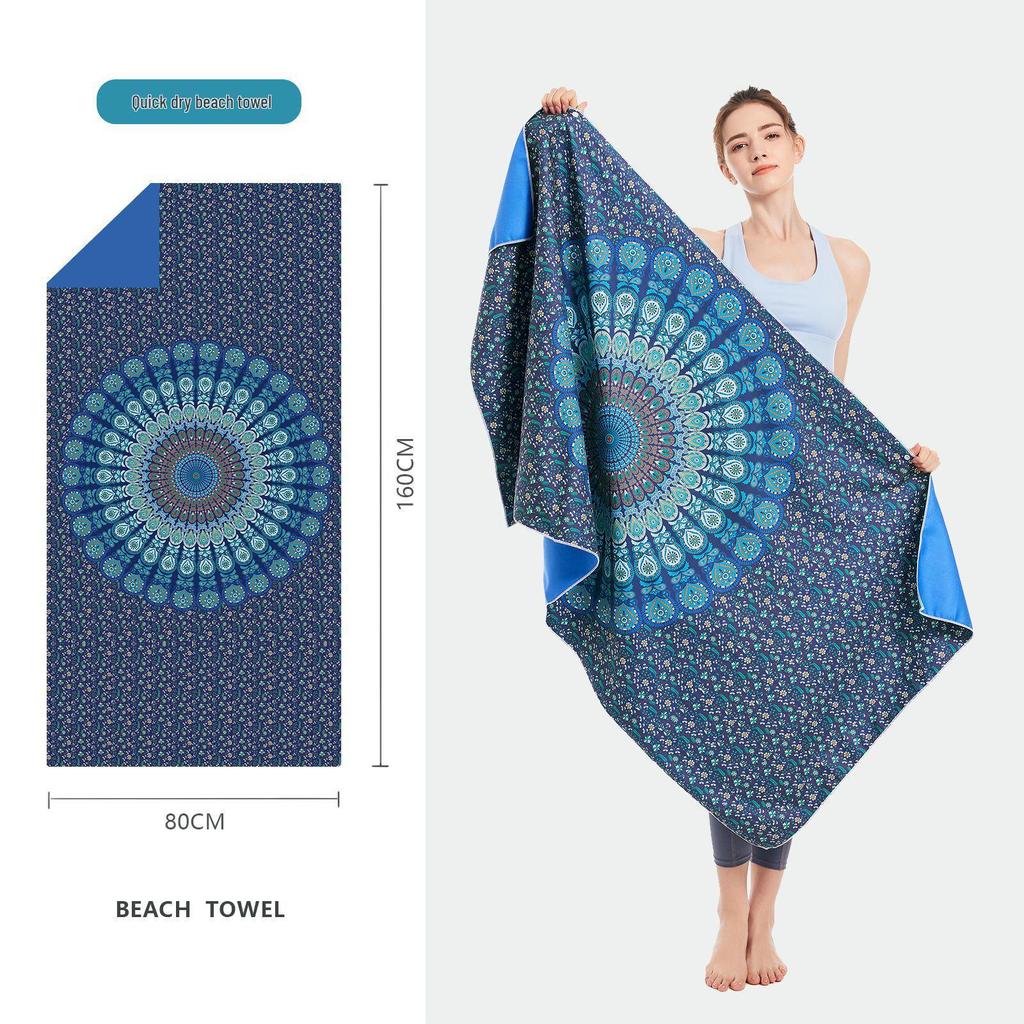 Double-Sided Microfiber Beach & Bath Towel - Absorbent, Quick-Drying