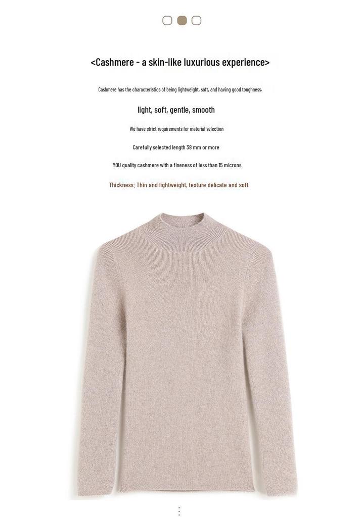 Women's Striped Slim-Fit Cashmere Sweater - High-Neck, Long Sleeve, Autumn/Winter Knitwear