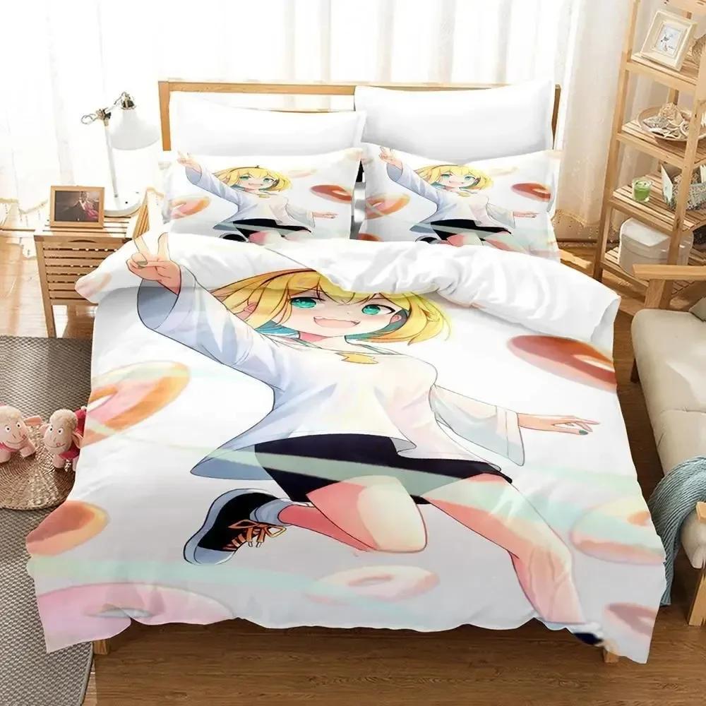 3d Anime Kawai Young Girls Amano Pikame Beding Set Printed With Pilowcase Bed Soft Duvet Cover Soft Single Double Quen Super King-Sized Dimensionsd