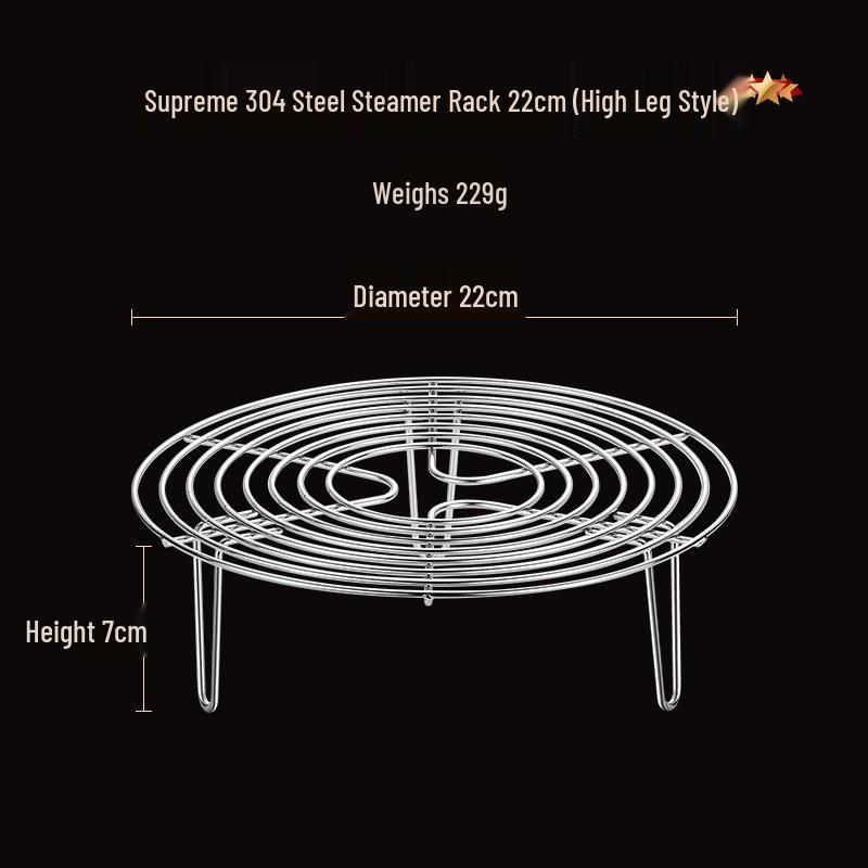 304 Stainless Steel Steaming Rack - Insulated Separator for Household Steamed Dishes with High & Low Feet Configuration.