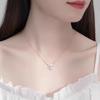 Sterling Silver Butterfly Pendant Necklace with White Mother-of-Pearl and Clavicle Chain
