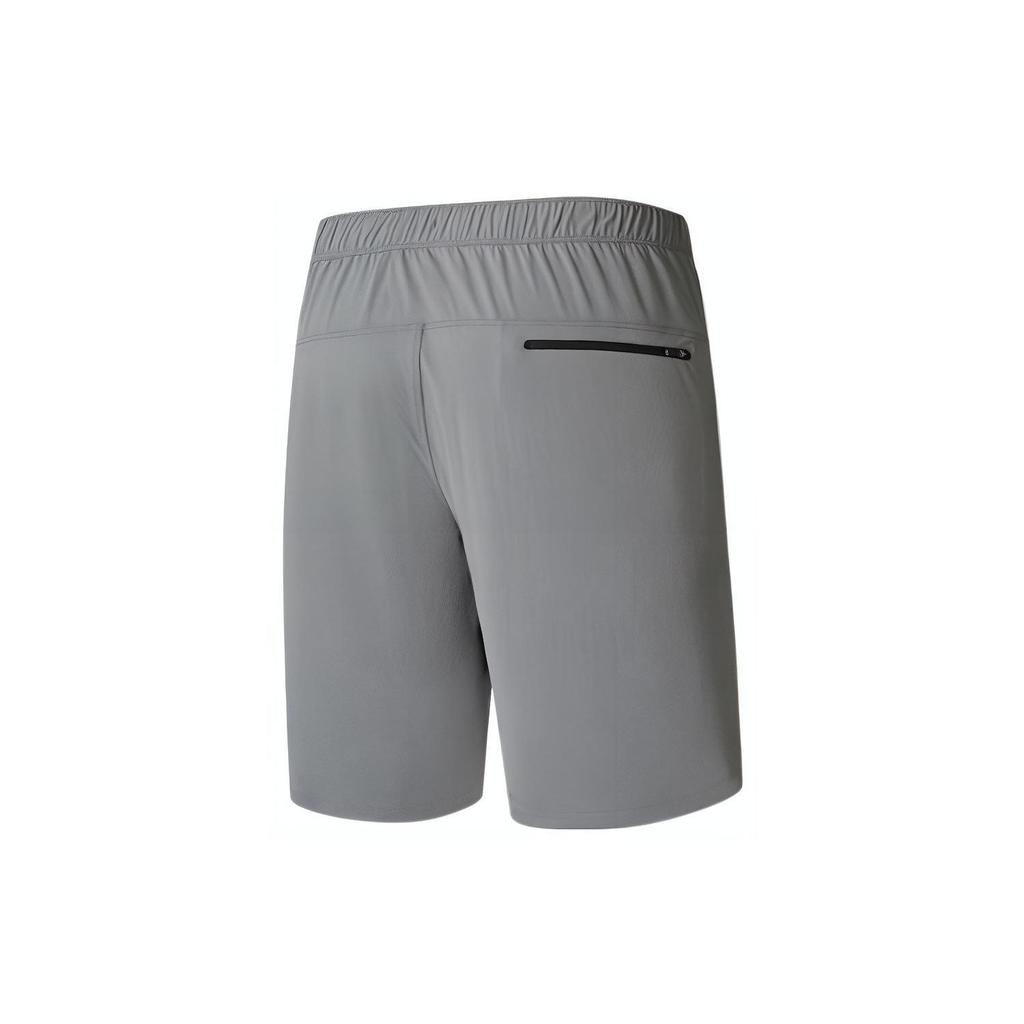 Saucony Solid Color Mid-Rise Straight Leg Breathable Sports Shorts Men shorts Medium-Gray SC2239036-1