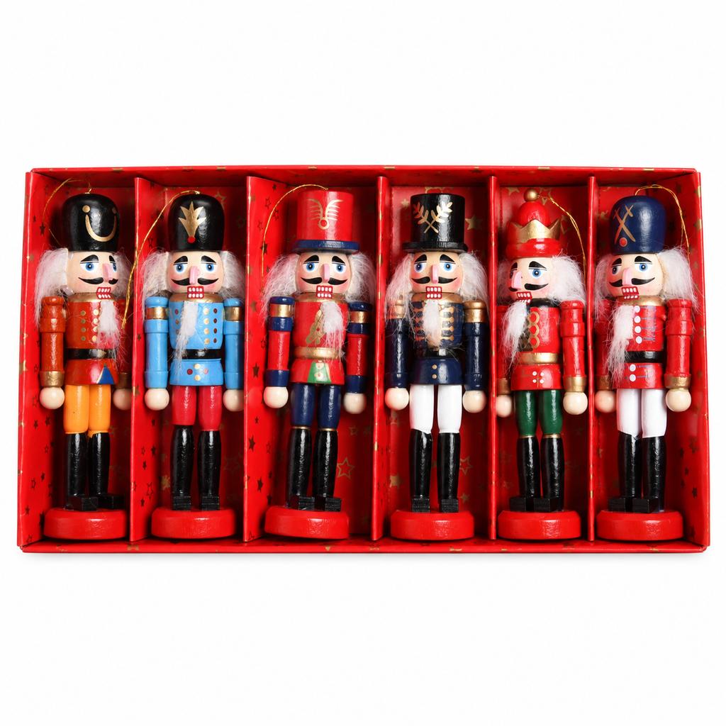 Wooden Painted Nutcracker Soldier Set of 6