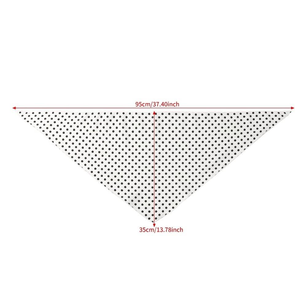 Elegent Solid Color Polka Dots Triangle Scarf Polyester Versatile Bandana Neckerchief Lightweight Head Wraps Office Style