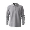 Men's Solid Color Lapel Long Sleeve Polo Shirt Loose Casual Business.