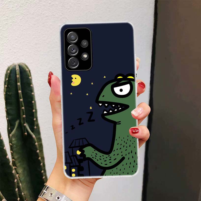 Dinosaur Cartoon Cute For Samsung Galaxy A51 A50 A71 A70 Phone Case A40 A41 A30 A31 A20E A21S A10 A11 A01 5G A6 A8 + A7 A9 Plus