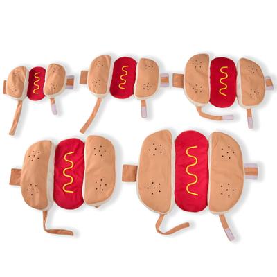 Funny Halloween Dog Costumes Large Small Dogs Cat Hot Dog Shaped Adjustable Pet Clothes Pets Party Costume Suit Bulldog Supplies