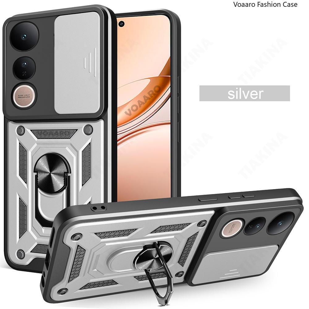 Slide Lens Armor Funda For Vivo V50 Lite 4G Case for Vivo V50 Lite Y38 Y39 Y29S T3X 5G Global Y04 4G Y200i Y300i Case Ring Cover