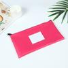 Bank Wallet Zipper Bag Zipper Closure Faux Leather Pockets Cash Cards Keys Storage Pouch Office Supplies