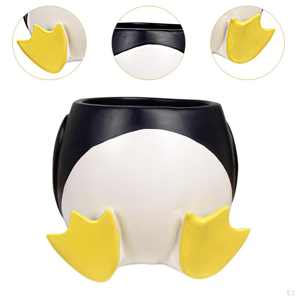 Ghiveci Pinguin,Container Depozitare Ghiveci de Flori,Statuie Pinguin Ghiveci de Flori Animal,Grădină