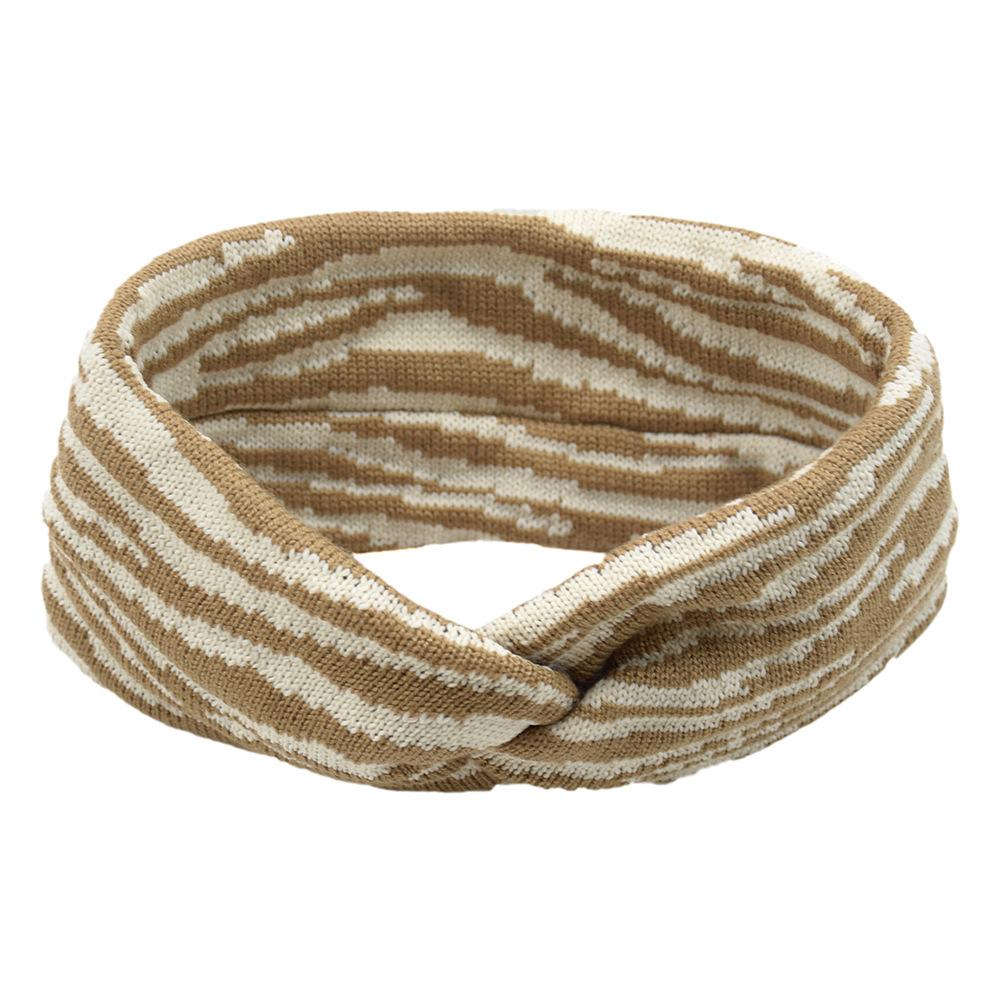 Striped Knit Headband for Women Crochet Ear Warmer Soft Warm Turban Headwrap Stretch Headbands Winter Hair Accessories