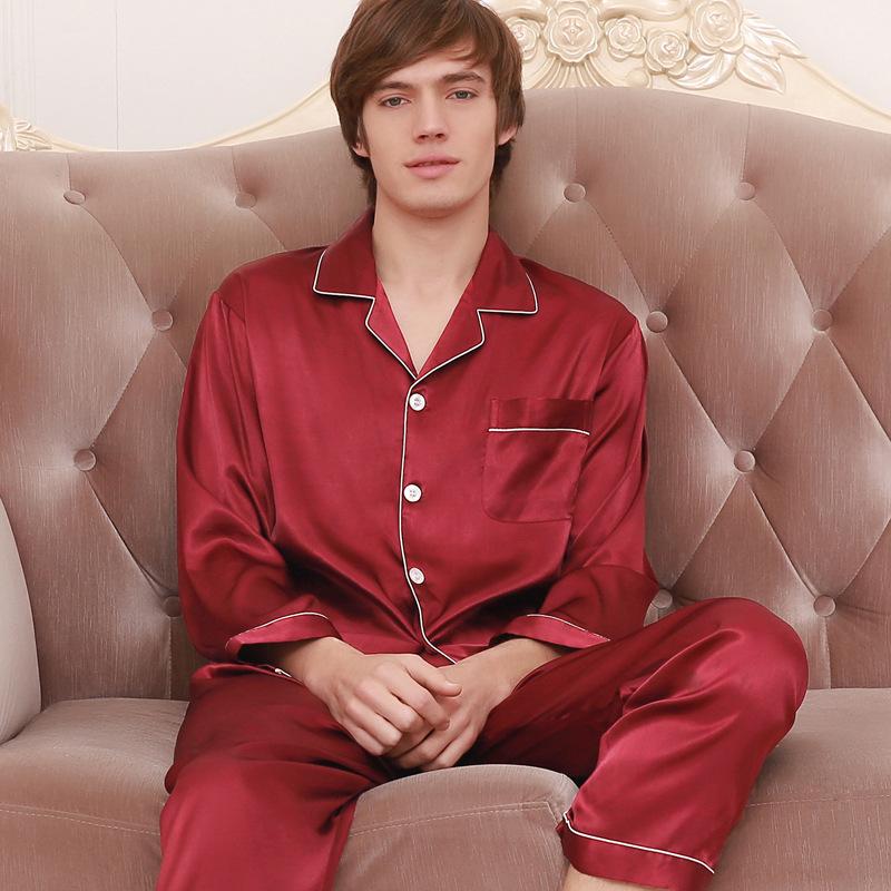 Silk Couple Pajama Set: Spring & Autumn, Long Sleeve, Plus Size, Casual Homewear for Men & Women