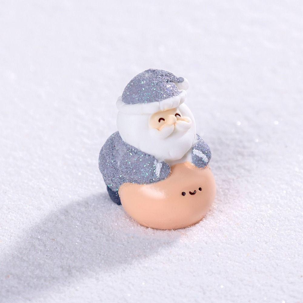 10pcs Cartoon Christmas Elderly Sled Figurine Cute DIY Mini Santa Claus Ornament Handmade Resin Crafts Santa Claus Statue