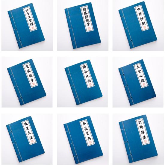 Vintage Chinese Scriptures Martial Arts Kongfu A5 Notebooks Stationery Supplies