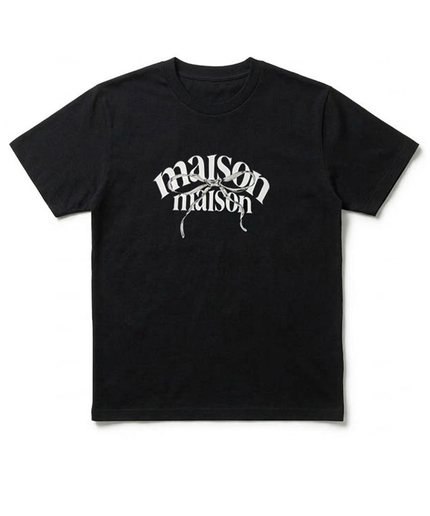 NTBC Maison Ribbon Lettering Short Sleeve T-Shirt_2 Colors