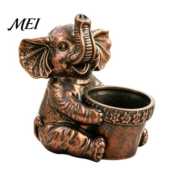 Elephant Shaped Planter Cute Planter, Small Animal Flower Pot, Weatherproof Indoor Outdoor Waterproof Pot Cactus Air Plant Holder for Home Office