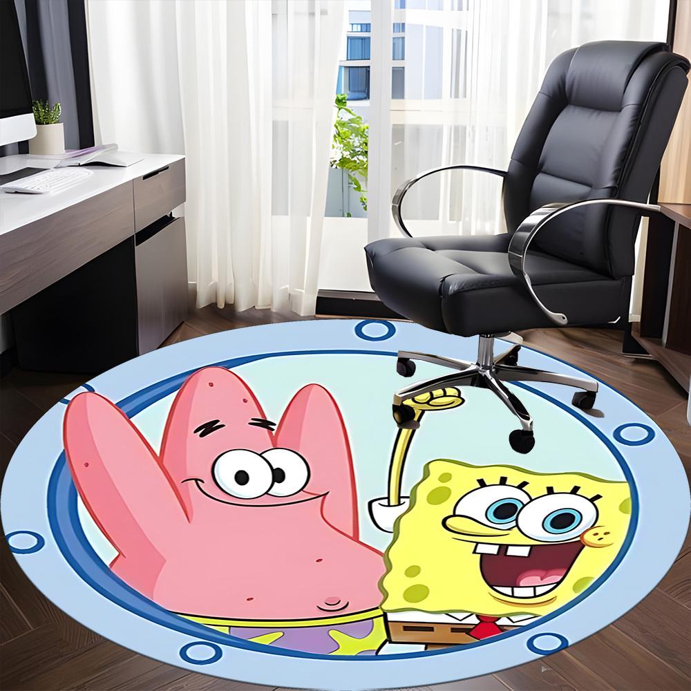 1pcSpongeBob Patrick Office Round Area Rug, Indoor Mat Suitable For Office, Bedroom Living Room Home Decor, Room Deco,  Offic a0928114