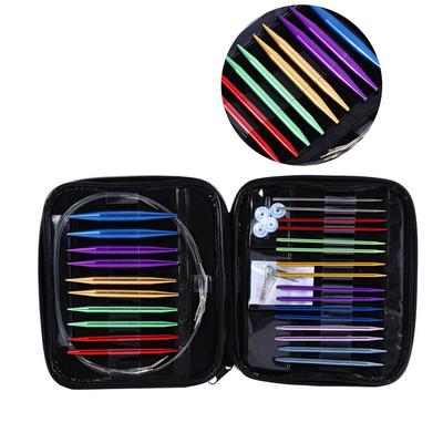 1 Set Interchangeable 13 Sizes Circular Knitting Needle Kit 3.0mm‑10mm With Case