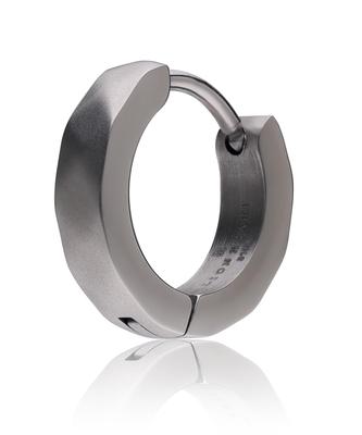 Pierced Earrings THE EDGE Cutting Hoop Earrings Surgical Stainless Steel Single Ear (Hyperallergic) Men's Women's (Matte Black)
