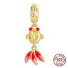 Peixe de Atração de Riqueza em Cobre Peixe Dourado da Sorte Pingentes Charms Compatíveis com Pulseira de Charms Genuína Joias DIY para Mulheres Presentes