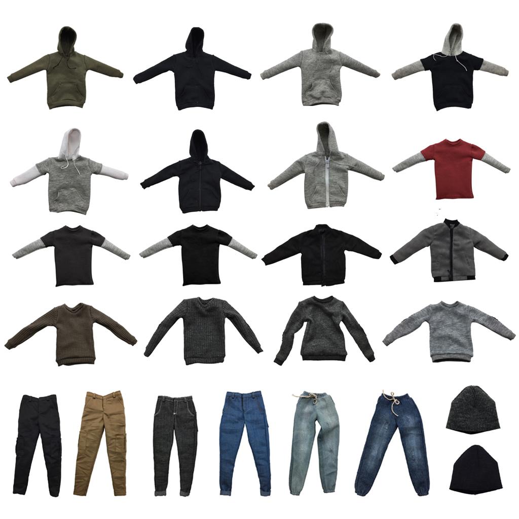 1/6 Action Figure Dolls Outfits, Zippered Sweatshirt for , 12 Inch Male Body Model