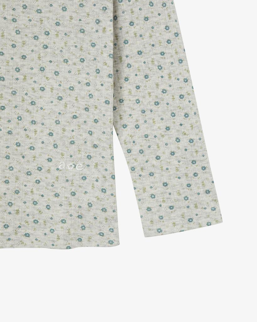Eiieii Flower Henley Neck Tee [Oatmeal]