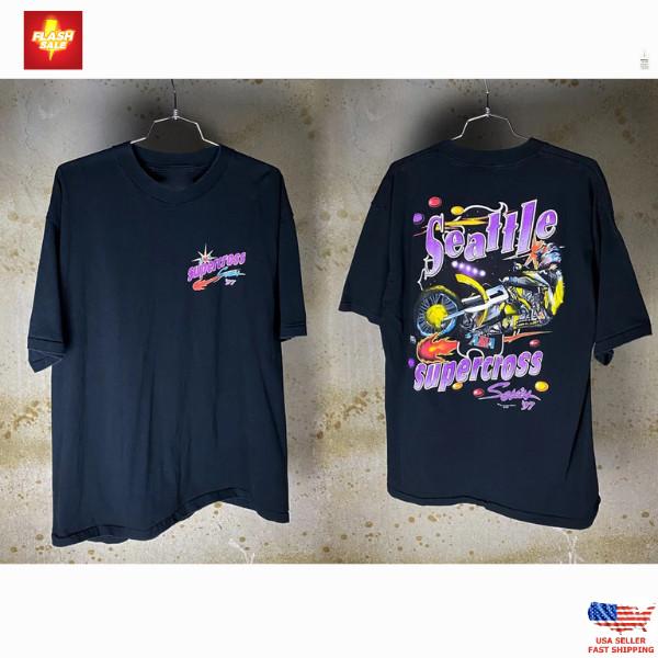 Винтажная футболка Seattle Supercross 1997 года, одинарный шов, Джереми МакГрат, Мотокросс, Унисекс XXXXL