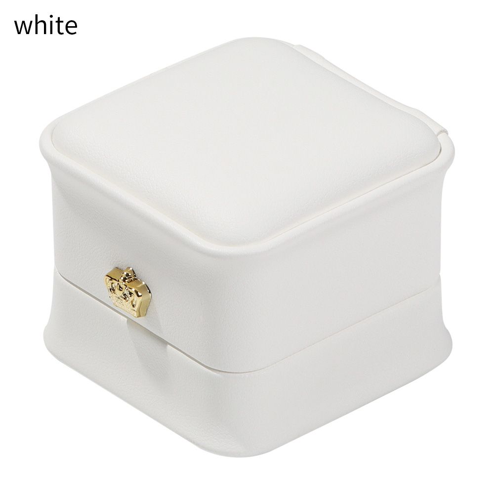 

Высококачественная изысканная шкатулка для колец из искусственной кожи, шкатулка для ювелирных изделий, витрина для колец, органайзер для ювелирных изделий белый
