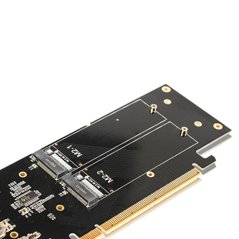 4 M.2 NVMe SSDs Expansion Adapter For PCIe 5.0 X16 Support Up To 4 Drive Large Storage Capacity And RAIDs Management