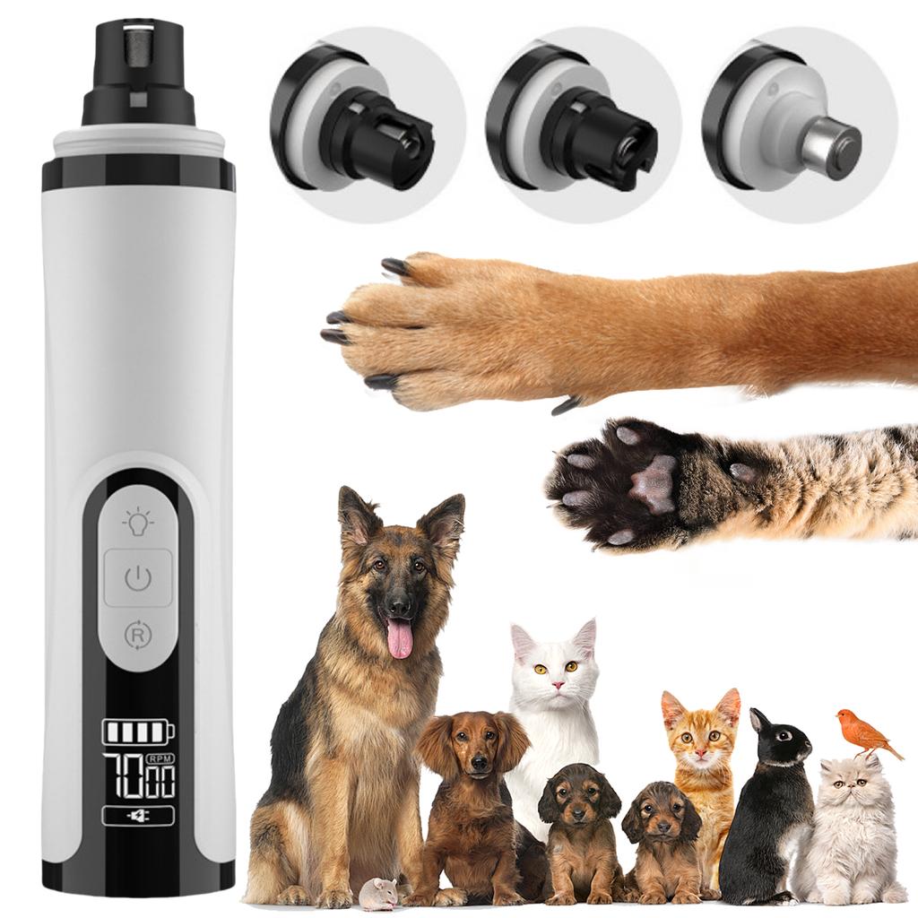 Electric Pet Nail Trimmer Rechargeable Dog Nail Trimmer Quiet Cat Nail Grinder Suitable for Small Middle Large Dogs and Cats