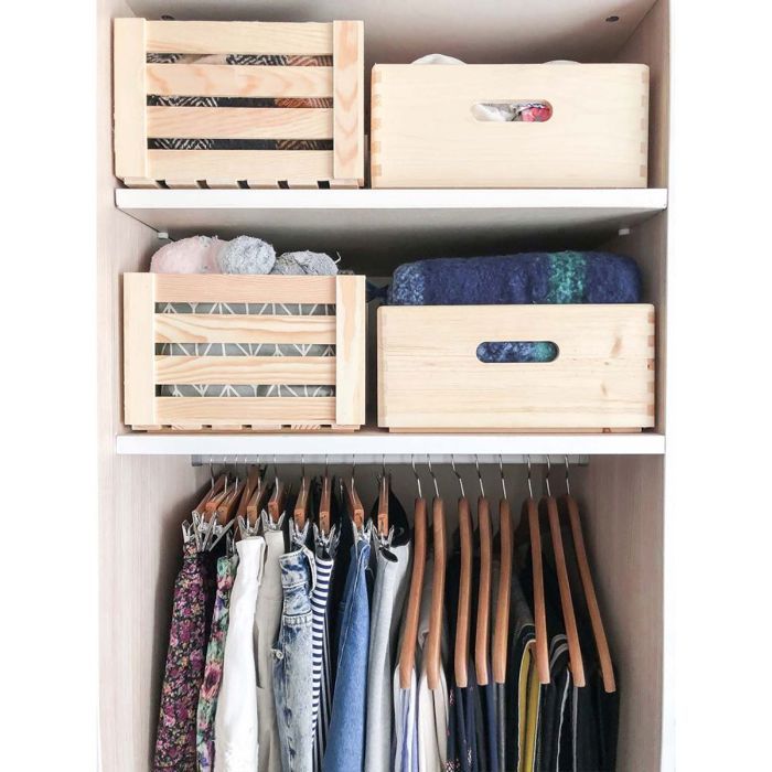 Caisse En Bois De Rangement 40 X 30 X 14 Cm