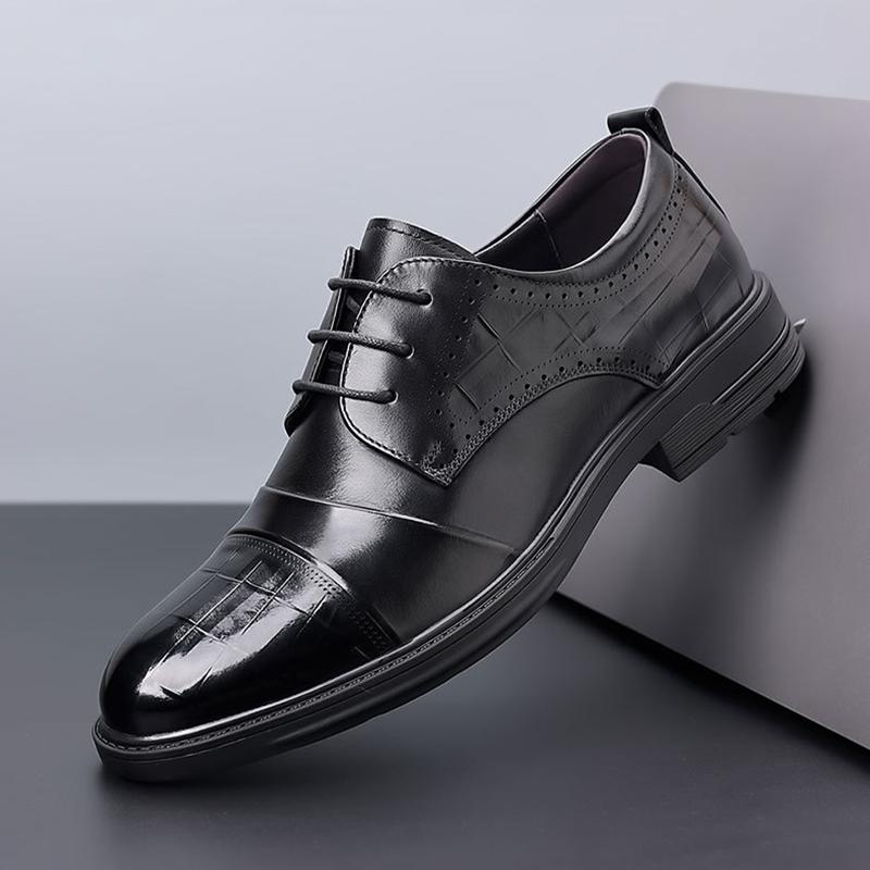 New Oxford Men's Dress Shoes Formal Business Lace Up Genuine Leather Shoes Men's Office Leather Shoes Elegant Men's Dress Sh