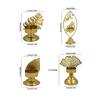  Bougeoirs Centres de Table Bougeoir à Bougie Chauffe-plat Motifs de Feuilles Métal Support de Bougie pour Éclairage Chaleureux Décorations de Table