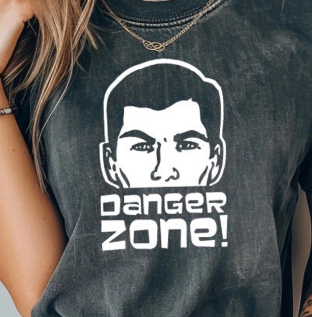 Danger Zone! Archer Inspired T-shirt, Retro Pop Culture Tee, TV Cartoon Shirt L