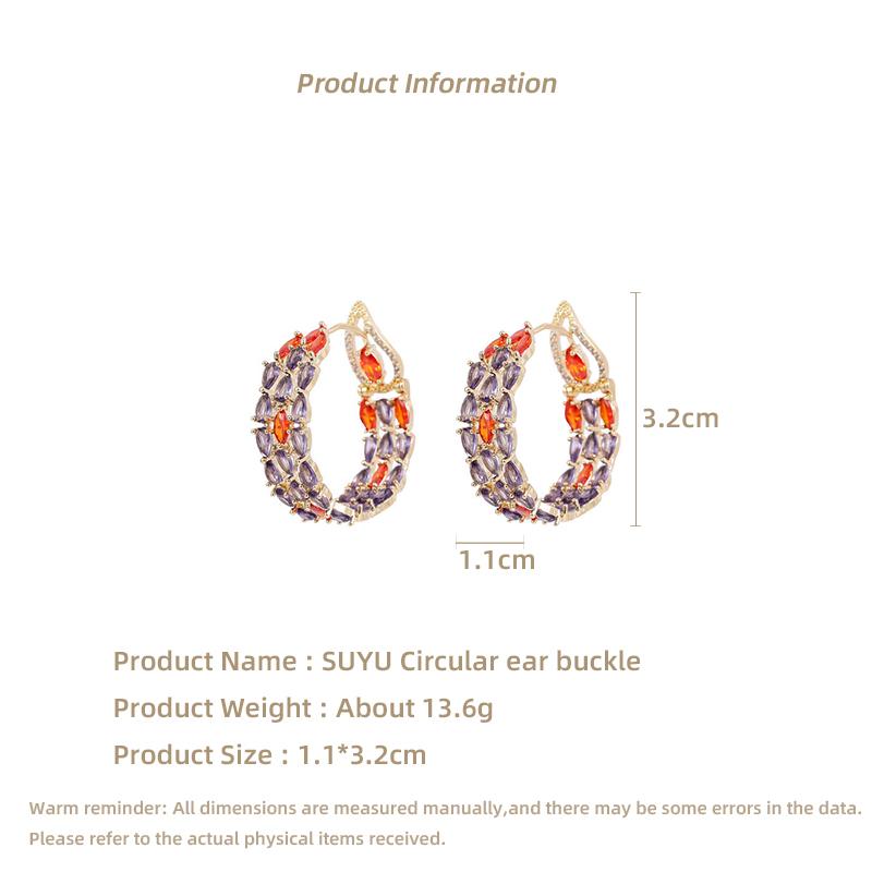 Neue Ohr Zirkon Mit Zirkonia Einlage Innen- und Außenkreis Ohrringe