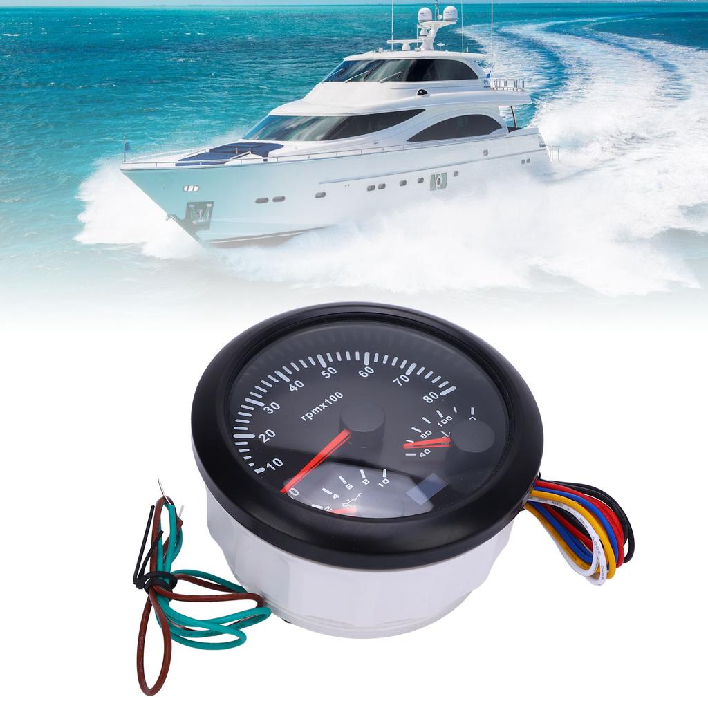 3 In 1 85mm Tachometer 8000rpm 40 To 120 Celsius Water Temp 0 To 10bar Oil Pressure 7 Color Backlight for Car Truck Boat