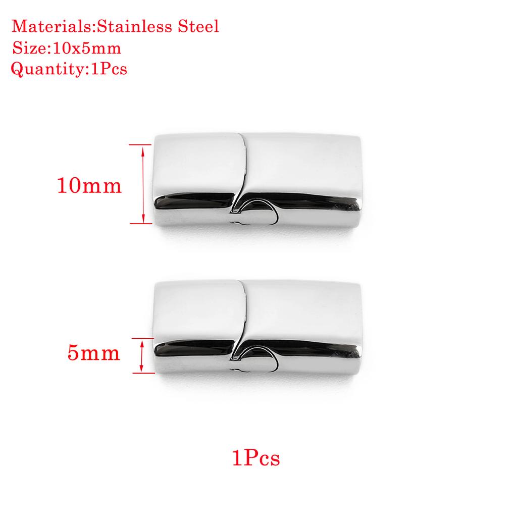 Jewelry Findings Leather Bracelet Clasp DIY Magnet Hook Rhodium Magnetic Clasp Flat Hole 15*3mm