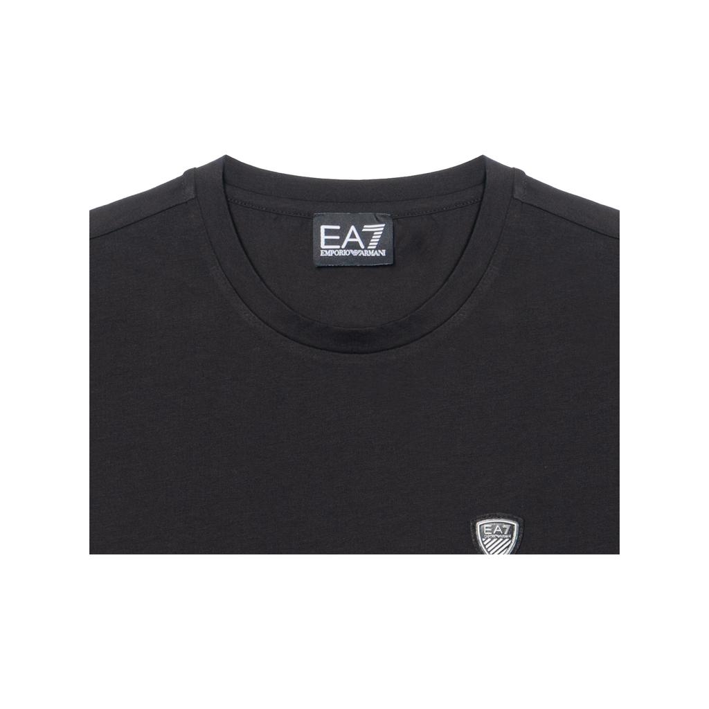 Emporio Armani EA7 Logo Pattern Minimalist Crew Neck Short Sleeve T-Shirt Men Tops Black 8NPTL7-PJ03Z-1200