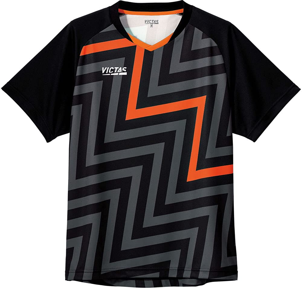 

VICTAS Thunder Bolt Table Tennis Shirt Black Size 612102 (GS), Unisex, (1000), 2XL, чёрный