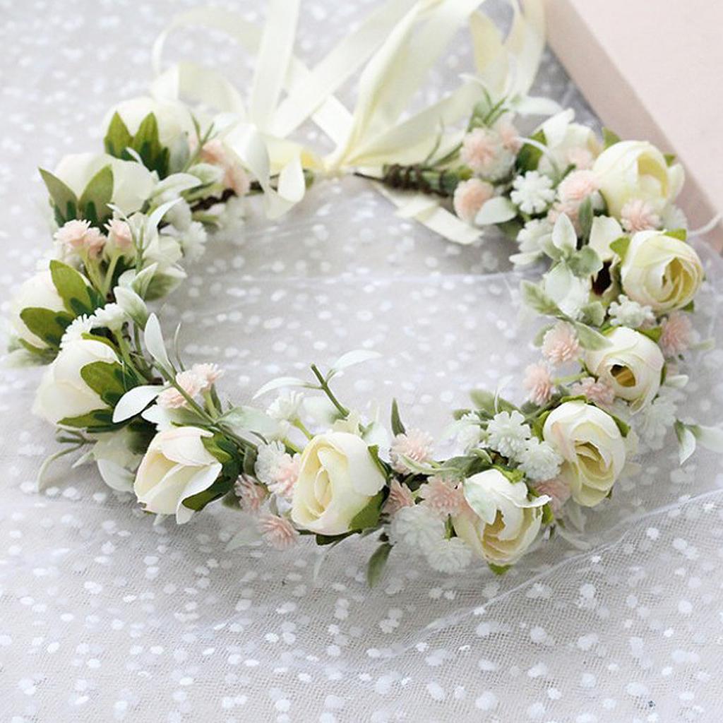 Bride Travel Flower Bridesmaid Sweet Simulation Rose Headband Flower Child Flower Crown Wedding Wreath