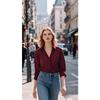 Spring Autumn Simple Fashion Solid Color Bottomed Shirt Women Long Sleeve Elegant All-match Button Top Blouse
