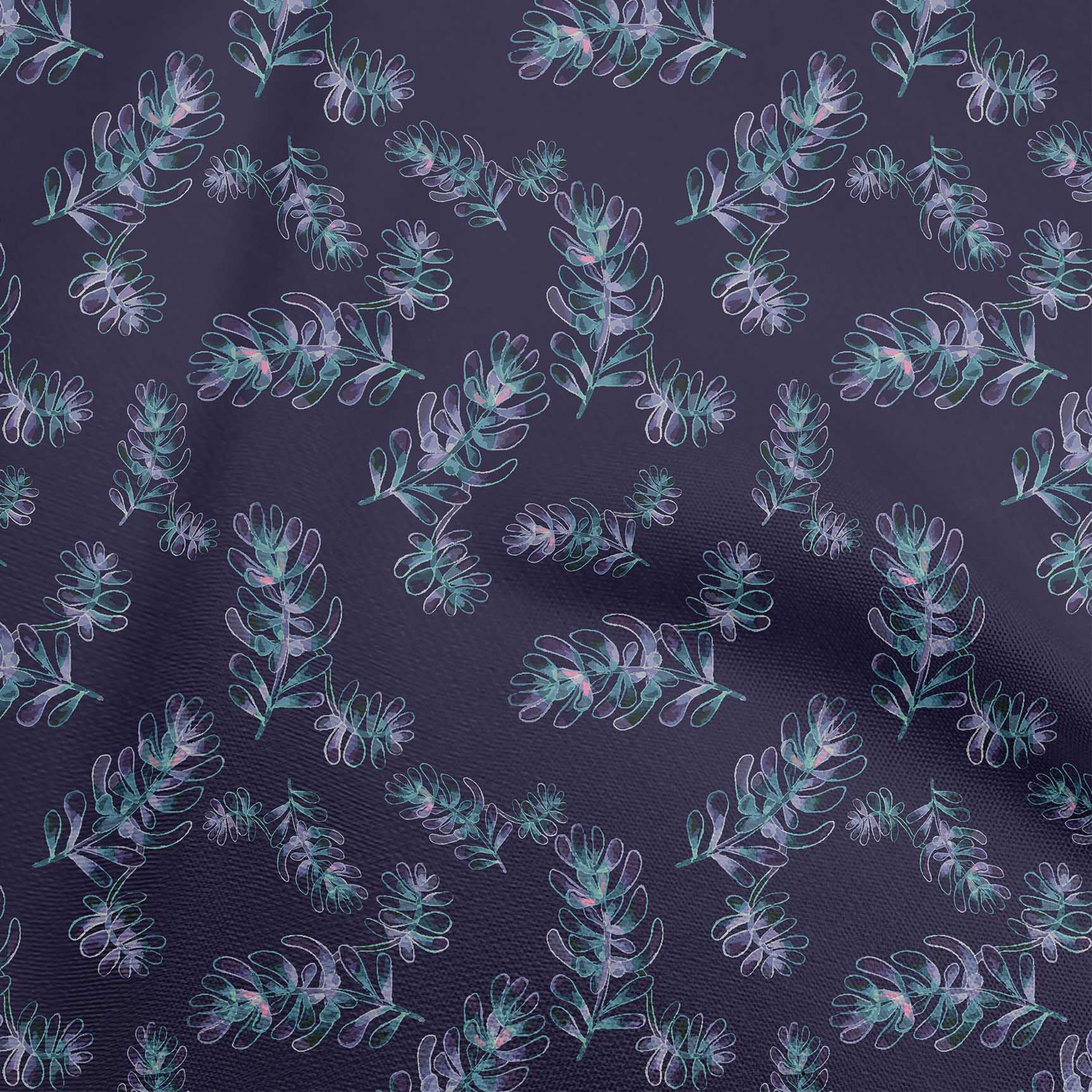 

oneOone Georgette Viscose Black Fabric Leaves Quilting Supplies Print Sewing Fabric By The Yard 42 Inch 42 Inch Wide - Viscose Chiffon темно-синього кольору