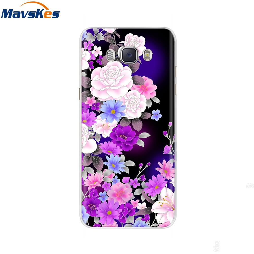 For Samsung J7 2016 Case Print Flower Soft Silicone Back Cover For Samsung J7 2016 TPU Phone Case For Samsung Galaxy J7 2016