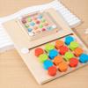 Montessori Wooden Shaking Bead Four-color Positioning Toy Color Shape Matching Cognition Learning Game Board Gifts for Children